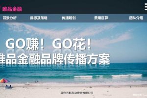 唯品金融品牌传播方案-蓝色光标(PPT)