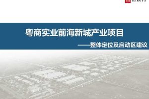 粤商实业前海新城整体定位及启动区建议方案(PPT)