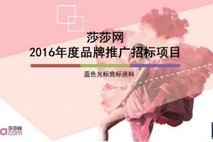 跨境电商平台莎莎网2016年度品牌推广方案(PPT)