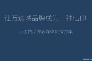 万达城2016品牌新媒体传播方案(PPT)