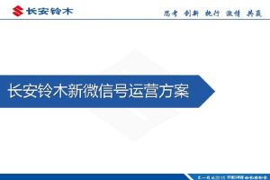 长安铃木2015微信新号传播规划方案(PPT)