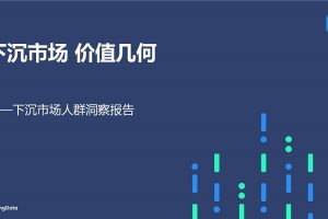 “下沉市场,价值几何”—下沉市场人群洞察报告