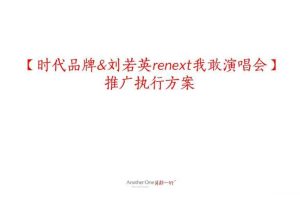 时代品牌&刘若英renext我敢演唱会推广执行方案(PPT)