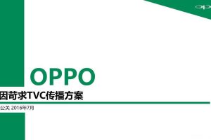 OPPO手机张震代言-TVC传播方案（PPT）