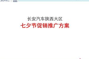长安汽车陕西大区七夕节促销推广方案（PPT）