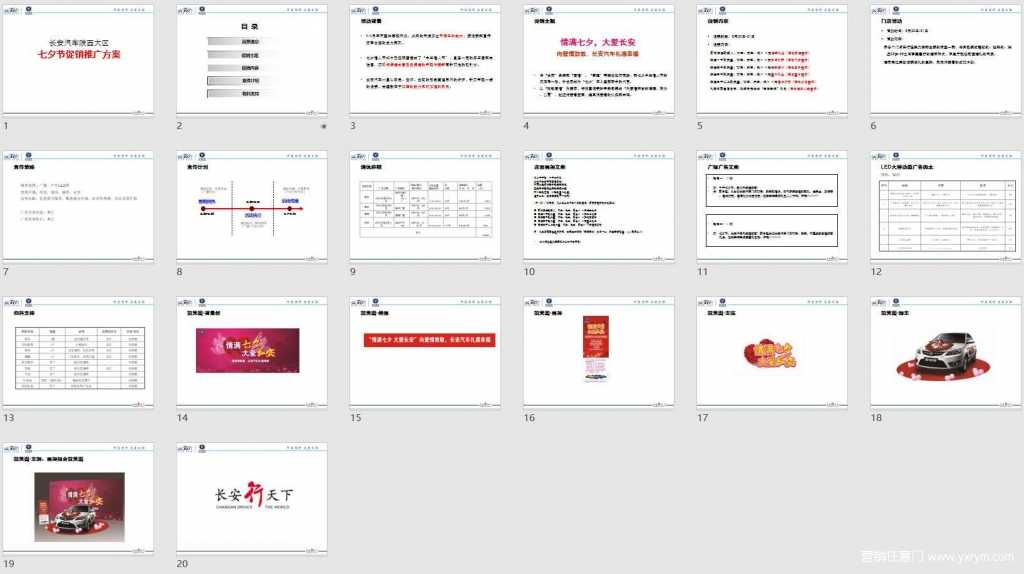 【营销任意门】长安汽车陕西大区七夕节促销推广方案01