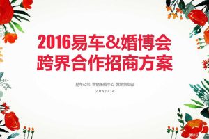 易车&婚博会2016跨界合作招商方案（PPT）