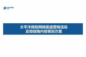 太平洋保险2016网销渠道营销活动及微信端内容策划方案（PDF）