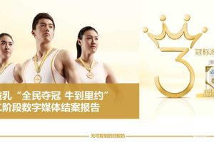 蒙牛冠益乳2016“全民夺冠 牛到里约”第二阶段数字媒体结案报告（PPT）