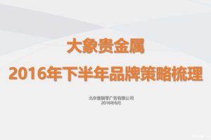 银科大象贵金属2016下半年品牌策略方案（PPT）