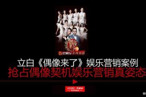 立白x《偶像来了》娱乐营销案例（PPT）
