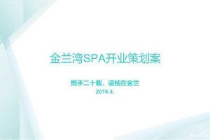 金兰湾SPA2016开业策划方案（PDF）