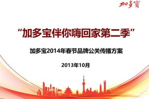 加多宝“伴你嗨回家”2014第二季春节公关传播方案（PPT）