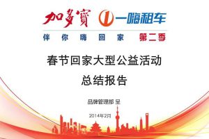 加多宝“伴你嗨回家”2014第二季春节公益活动专案总结报告（PPT）