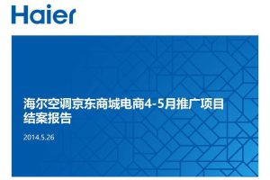 海尔空调2014年4-5月京东电商平台推广结案报告（PPT）