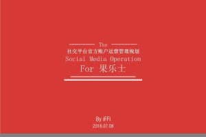 果乐士2016社交平台官方账户运营管理规划方案（PDF）
