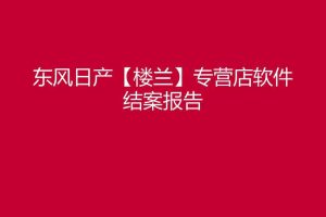 东风楼兰专营店软件项目结案报告（PPT）
