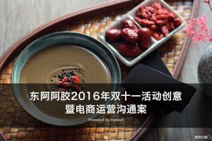 东阿阿胶2016双十一活动创意暨电商运营沟通方案（PDF）
