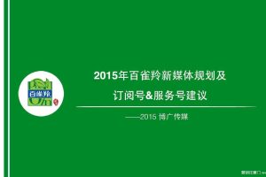 百雀羚2015新媒体规划及订阅号&服务号建议方案（PDF）