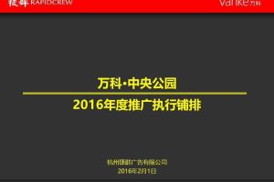 万科中央公园2016年度执行排期方案（PPT）