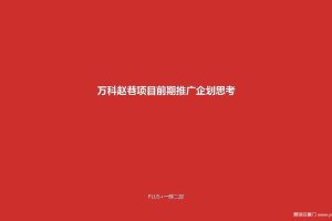 万科赵巷项目前期推广企划思考方案（PDF）