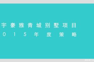 明宇豪雅成都青城别墅项目2015年度策略方案（PPT）