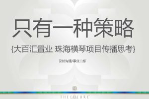 大百汇置业·珠海横琴项目2014传播思考方案（PDF）