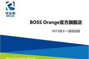 BOSS Orange官方旗舰店2015双十一活动总结（PPT）