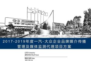 一汽大众2017-2019年度企业品牌媒介传播管理及媒体监测代理项目方案（PPT）