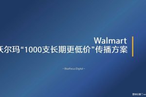 沃尔玛“1000支长期更低价”传播方案（PDF）