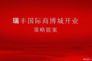 瑞丰国际商博城2017开业策划提案（PPT）