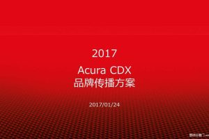 讴歌Acura CDX2017品牌传播比稿方案（PPT）