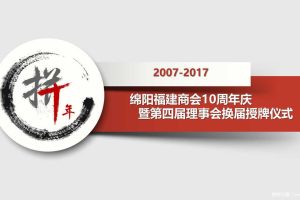 绵阳福建商会10周年庆暨商会第四届理事会换届授牌仪式（PPT）