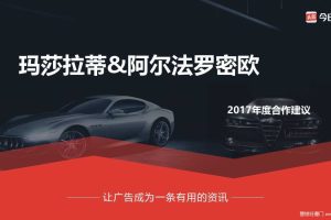 玛莎拉蒂&阿尔法罗密欧2017年度合作推荐-今日头条（PPT）