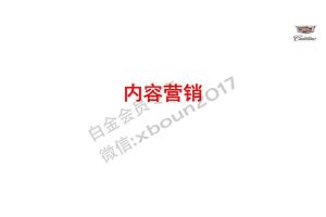 凯迪拉克2017内容营销规划（PDF）