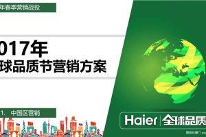 海尔2017全球品质节营销策划方案（PPT）