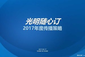 光明随心订2017年度传播策略方案（PPT）