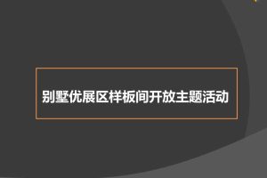 地产项目2017别墅优展区开放豪车展示策划简案（PPT）
