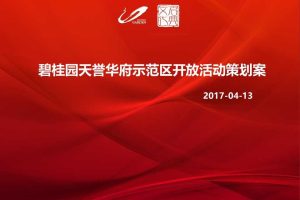 碧桂园·天誉华府2017示范区开放活动策划案（PPT）