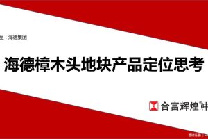 海德东莞樟木头地块产品定位思考（PDF）