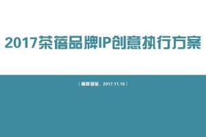 茶蓓2017品牌IP创意执行方案（PDF）