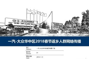 一汽-大众华中区2018春节返乡人群网络传播方案（PPT）