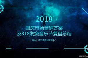 苏宁广场2018国庆市场营销方案及818发烧音乐节复盘总结（PPT）