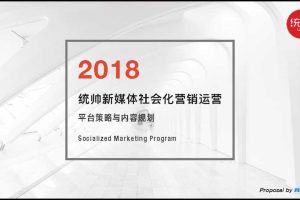 统帅2018新媒体社会化营销运营平台策略与内容规划方案（PDF）