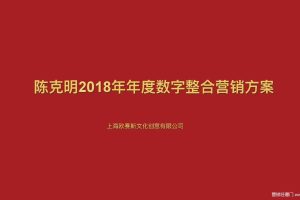 陈克明2018年数字整合营销传播方案（PDF）