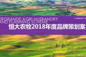 恒大农牧2018年度品牌策划方案（PDF）