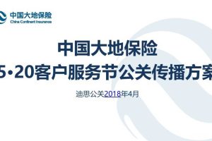 大地保险2018.520客户服务节公关传播方案（PPT）