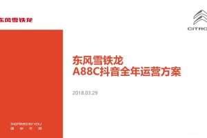东风雪铁龙A88C-2018抖音运营方案（PPT）