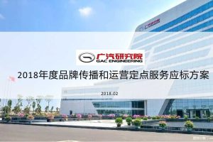 广汽研究院2018年度品牌传播和运营定点服务方案（PPT）