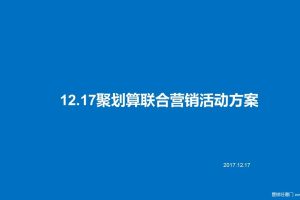 聚划算2017年12.17品牌联合营销活动方案（PPT）